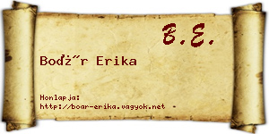 Boár Erika névjegykártya